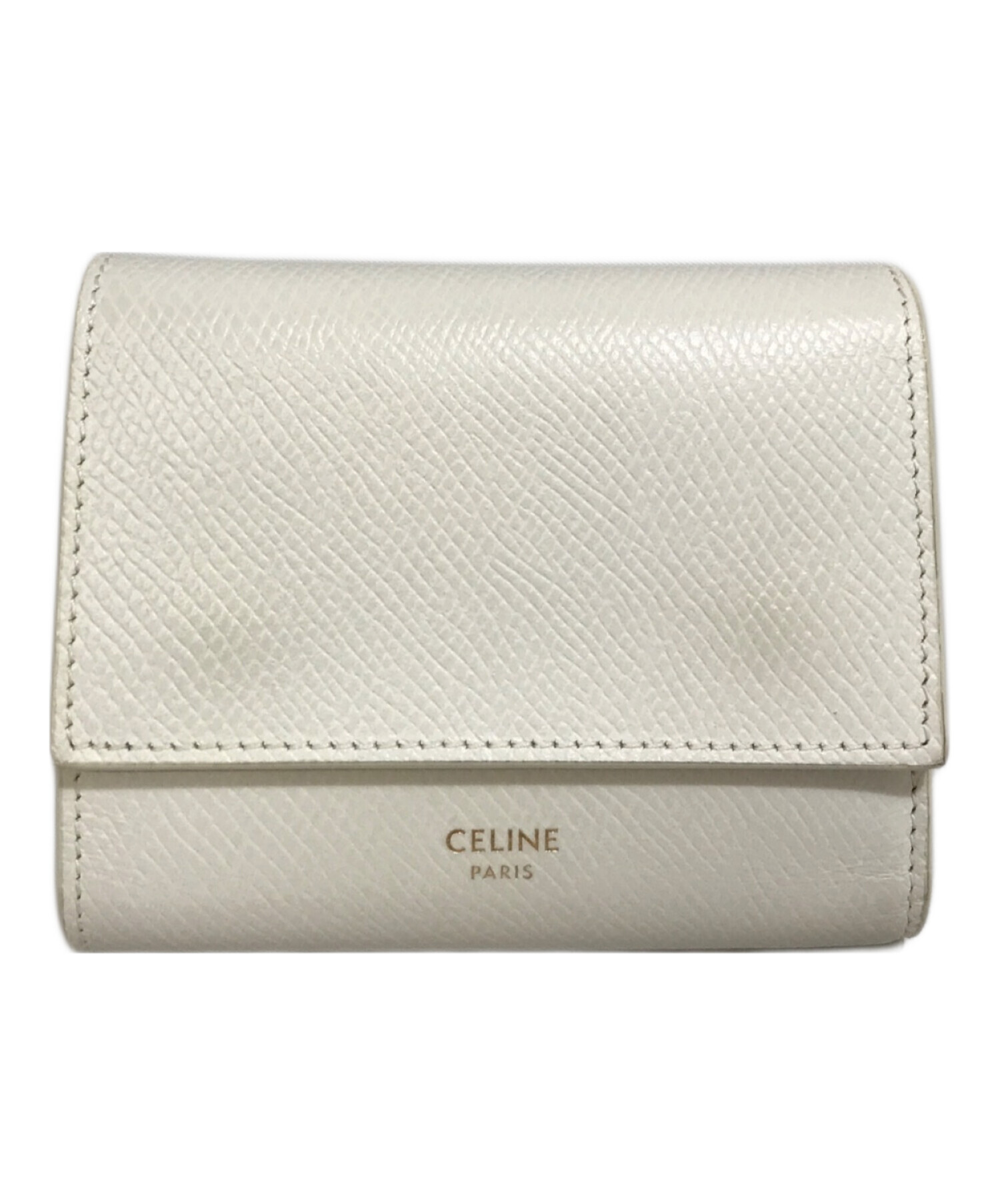 ✨未使用展示品・箱付き✨　CELINE ミニ財布　スモールトリフォールド　白色 中古・古着通販】CELINE (セリーヌ) スモール トリフォールド