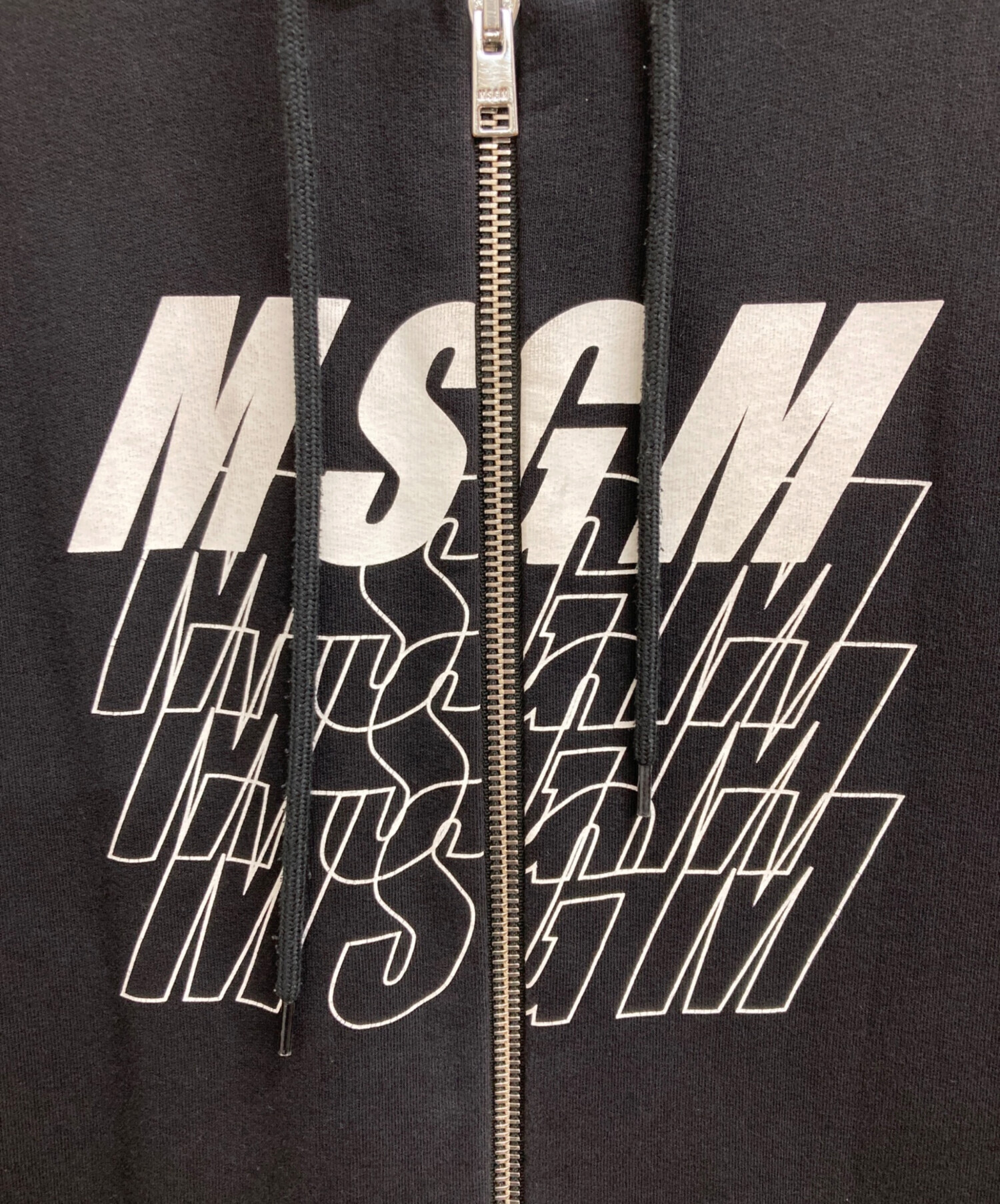 中古・古着通販】MSGM (エムエスジーエム) ジップパーカー ブラック