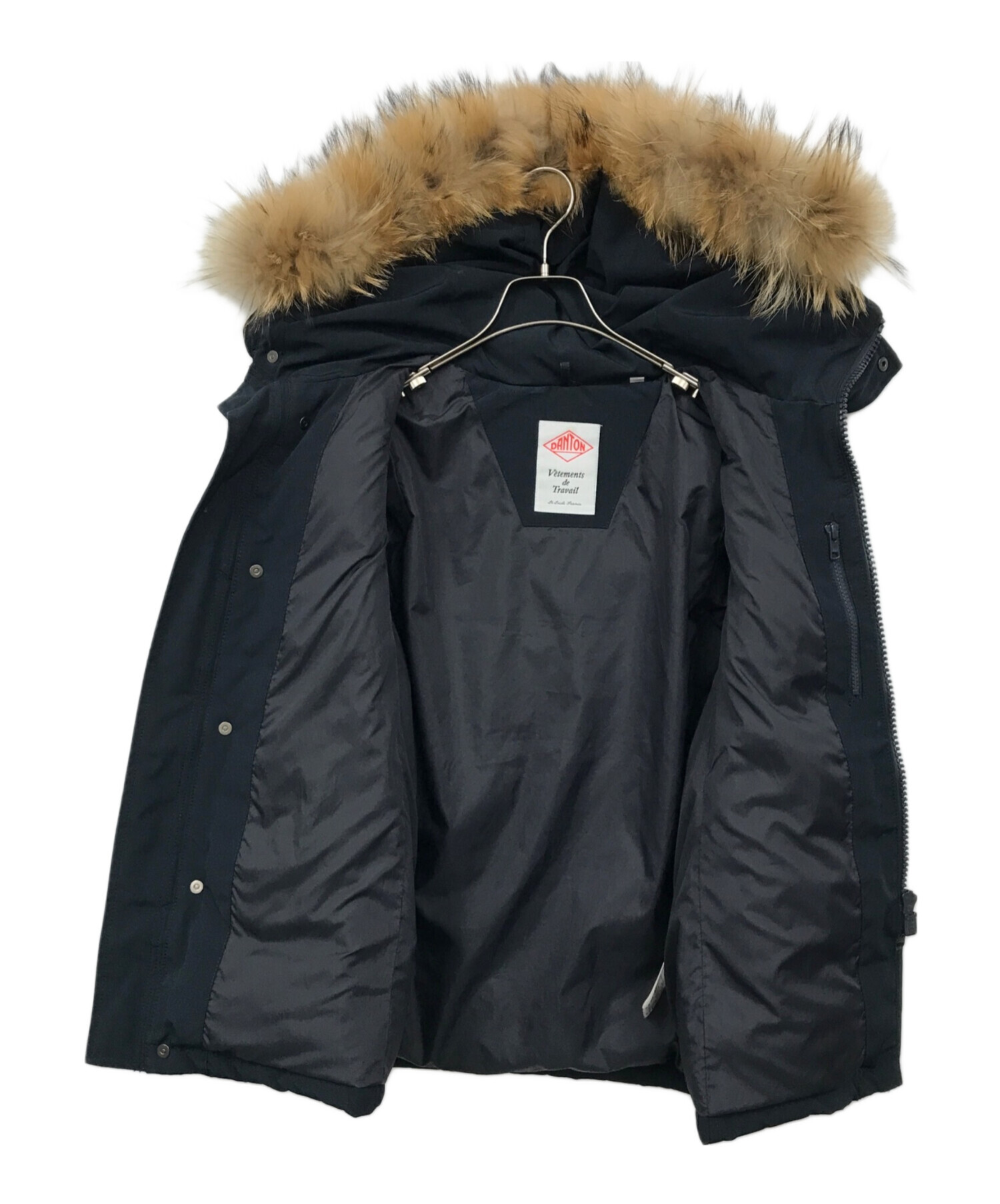 ダントンDANTONフード付きダウンジャケット ネイビー34