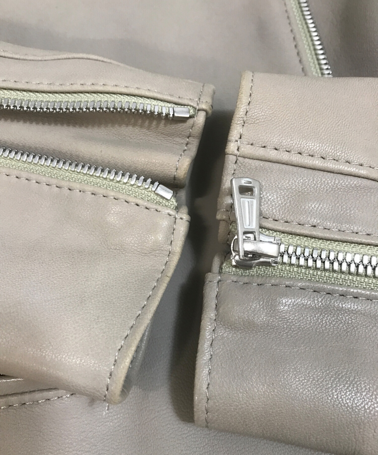 中古・古着通販】DES PRES (デ プレ) ラムレザージャケット ベージュ