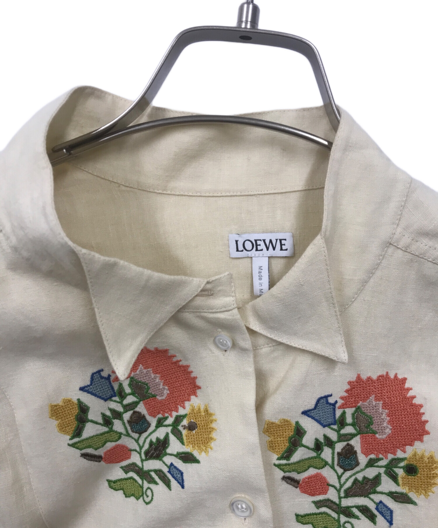 中古・古着通販】LOEWE (ロエベ) リネンアシンメトリーシャツ