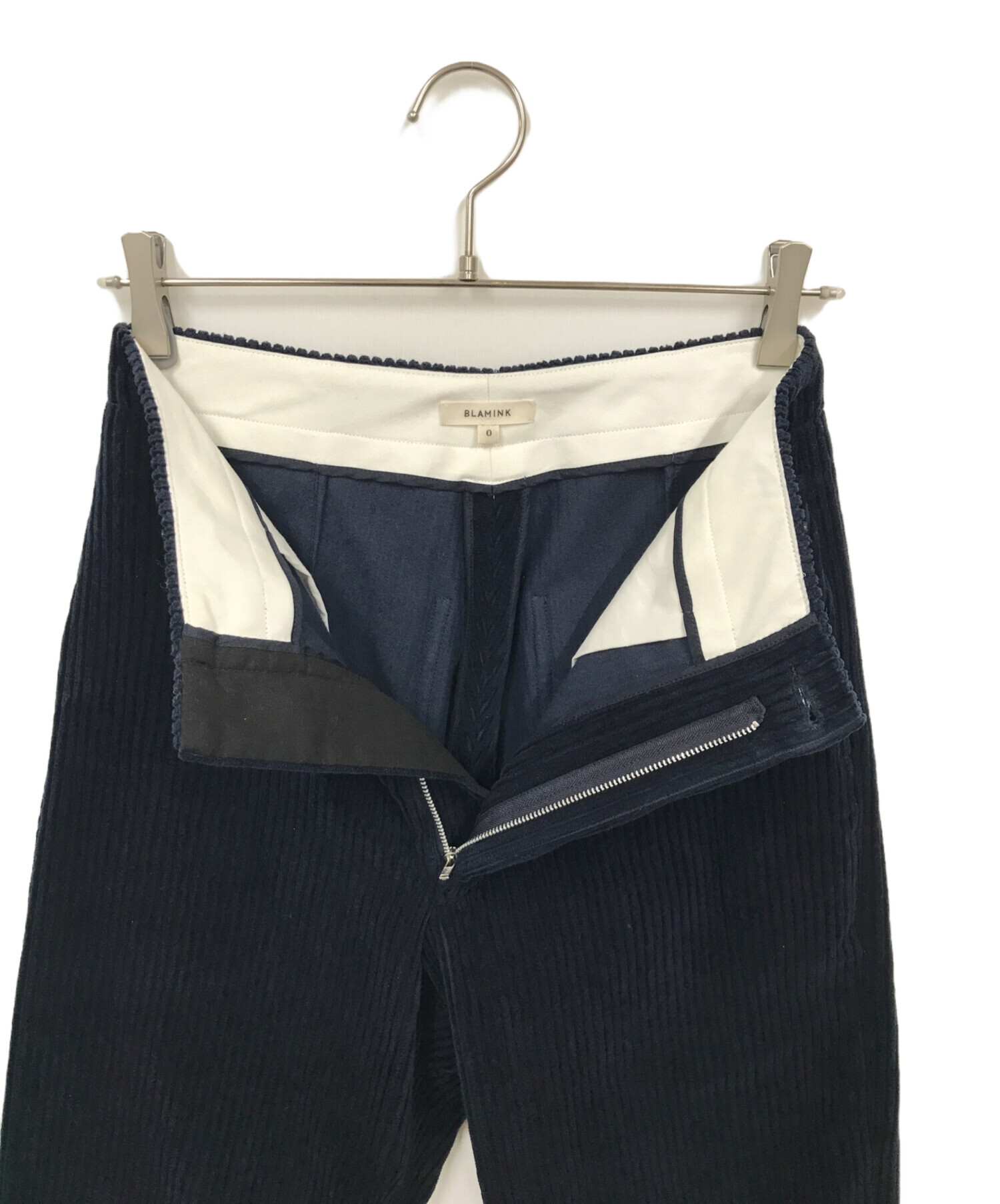 ブラミンク コットンコーデュロイパッチポケットパンツ ネイビー