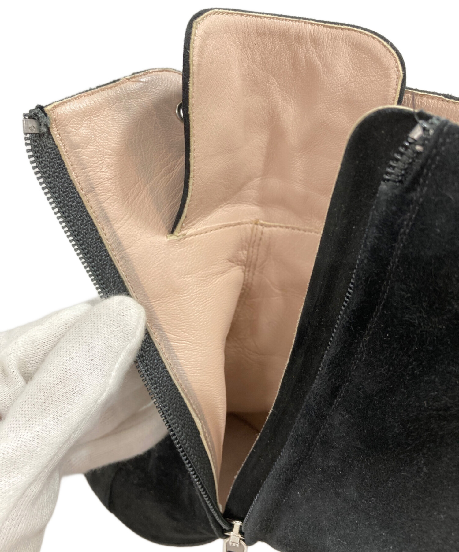【レア】ミュウミュウ キャンバス レースアップ ロングブーツ ゴールド 36 中古・古着通販】MIU MIU (ミュウミュウ) レースアップブーツ ブラック
