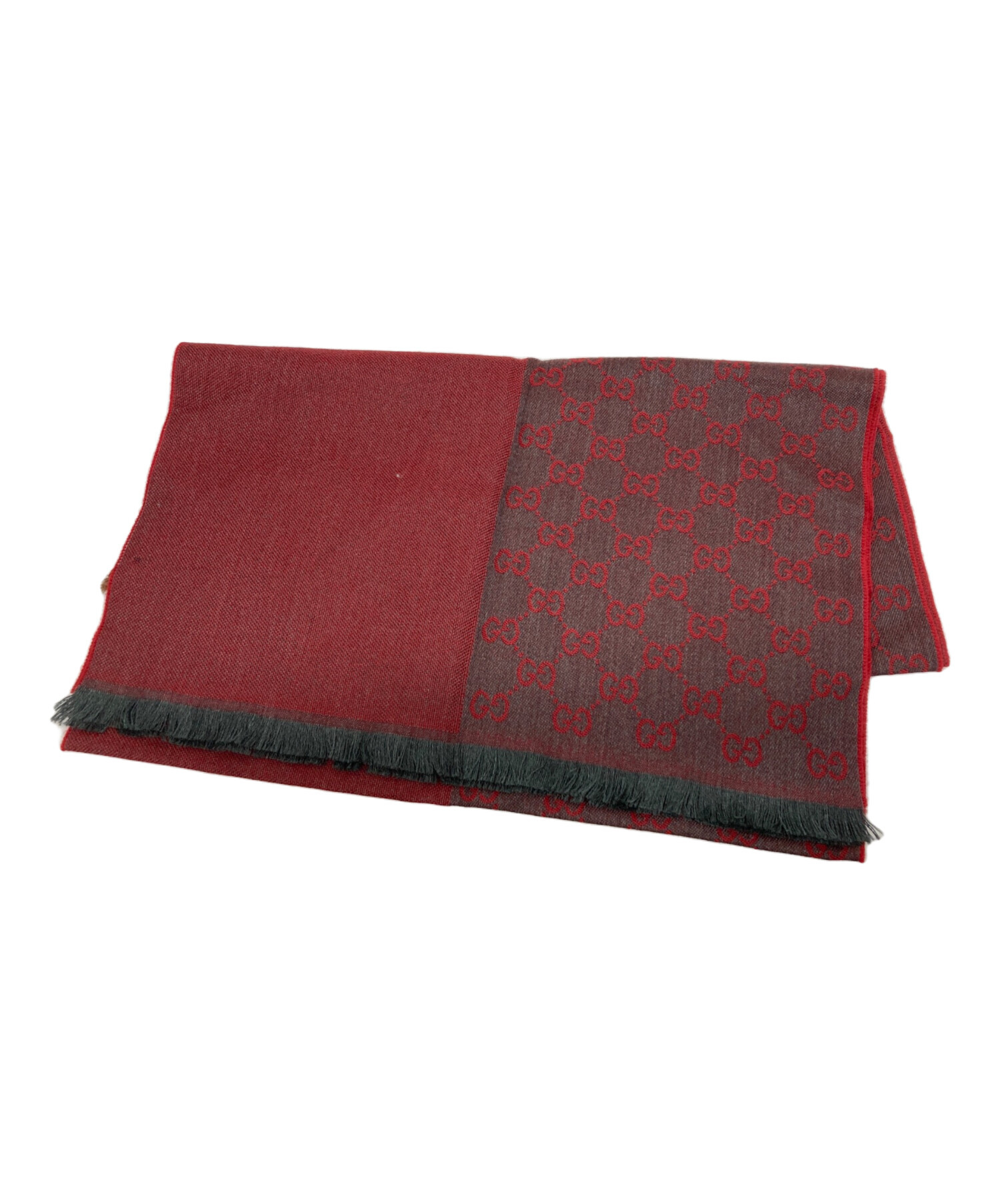 中古・古着通販】GUCCI (グッチ) GGデザインマフラー レッド 未使用品 