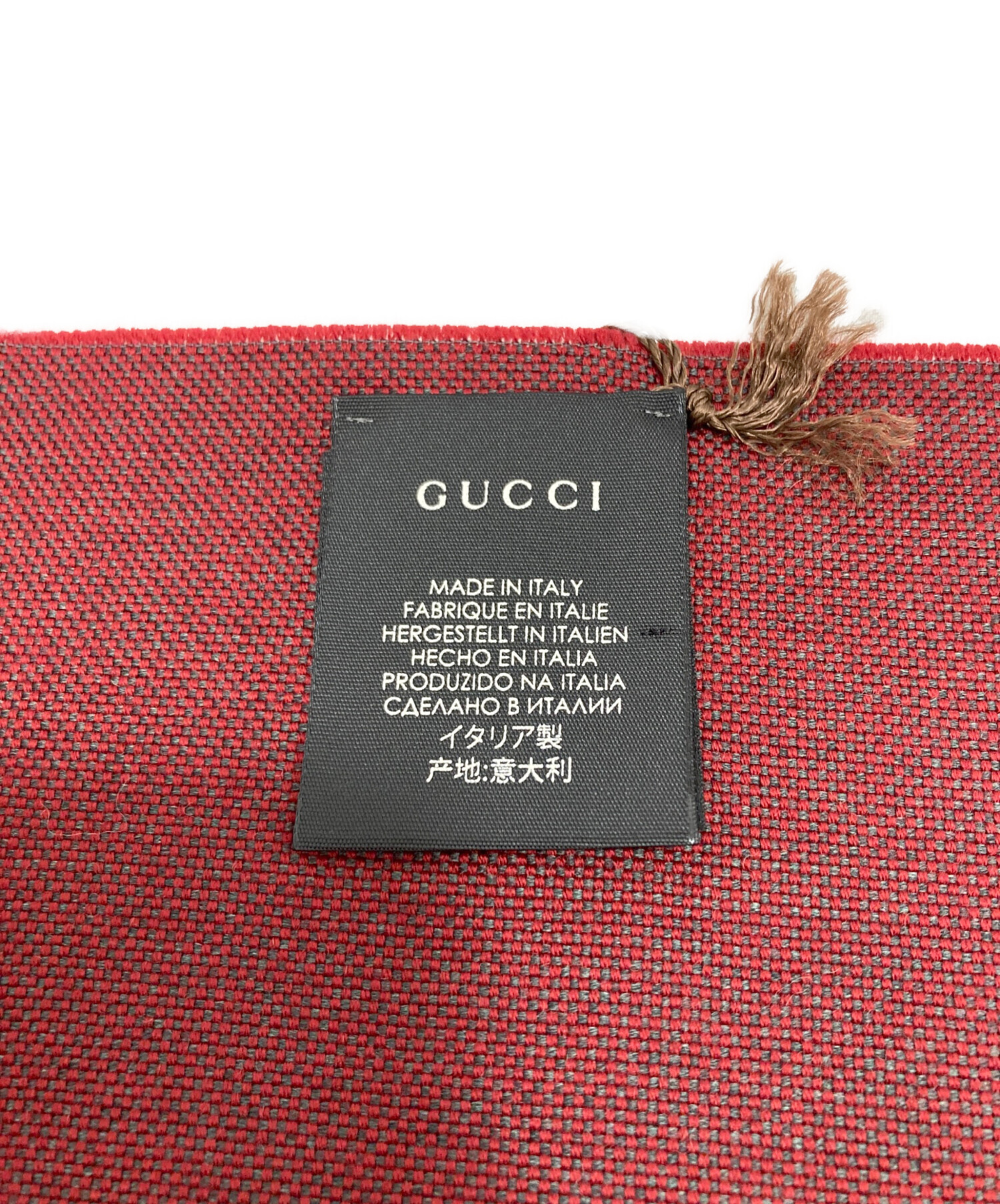 中古・古着通販】GUCCI (グッチ) GGデザインマフラー レッド 未使用品 