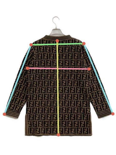 FENDI フェンディ ズッカ柄ニット【80sヴィンテージ】 中古・古着通販】FENDI (フェンディ) ズッカ柄ニット ブラウン