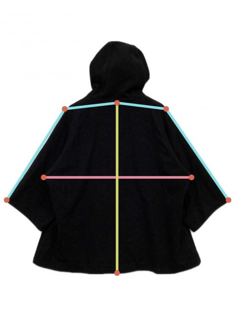 中古・古着通販】Y's (ワイズ) ポンチョコート ブラック サイズ:2