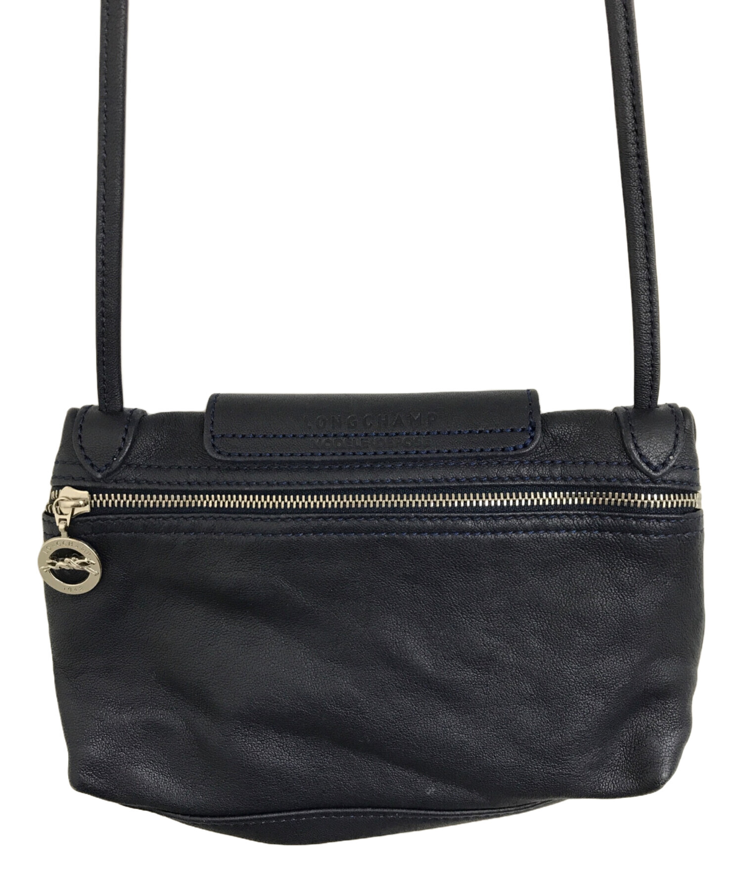 中古・古着通販】LONGCHAMP (ロンシャン) レザーショルダーバッグ  