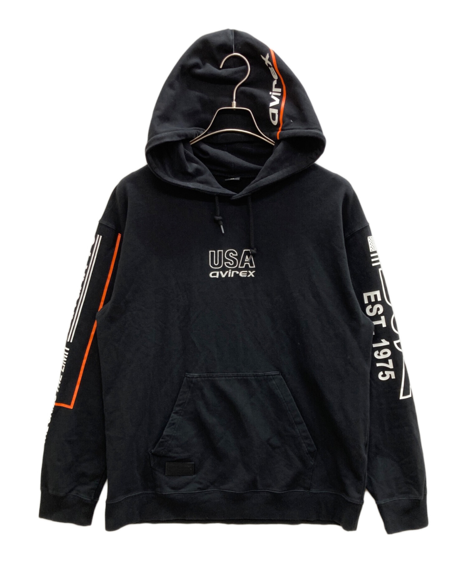 中古・古着通販】AVIREX (アヴィレックス) パーカー ブラック サイズ