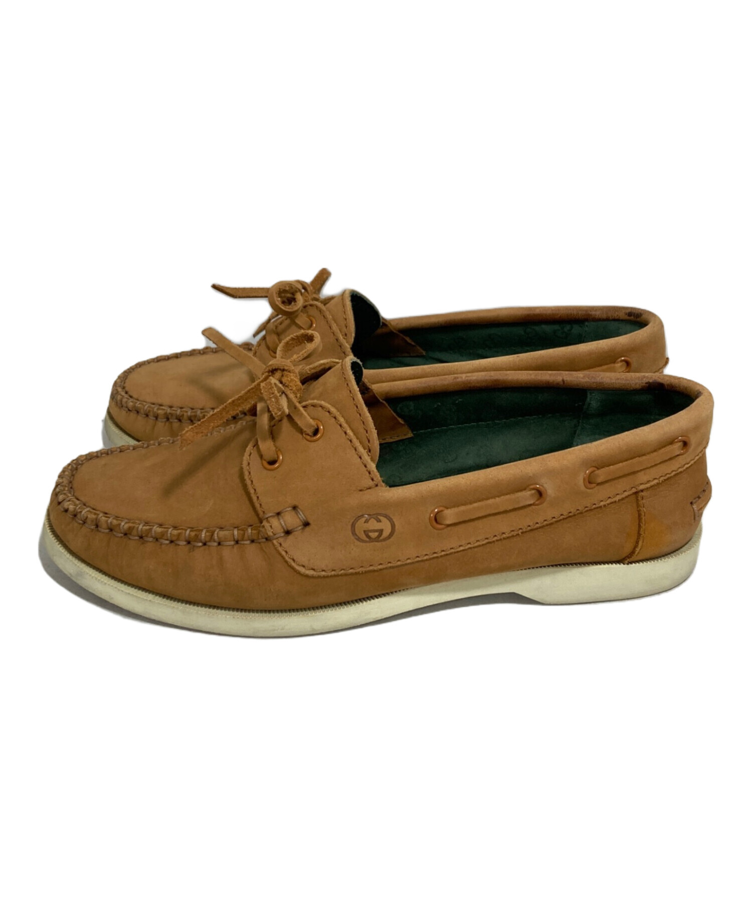 中古・古着通販】GUCCI (グッチ) デッキシューズ ベージュ サイズ:35 1 