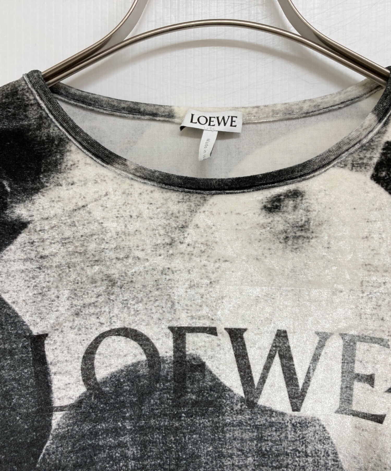 LOEWE バルーン柄プリントロンT ベロア素材 ロングスリーブ ブラック 34 中古・古着通販】LOEWE (ロエベ) バルーンプリントトップ ホワイト