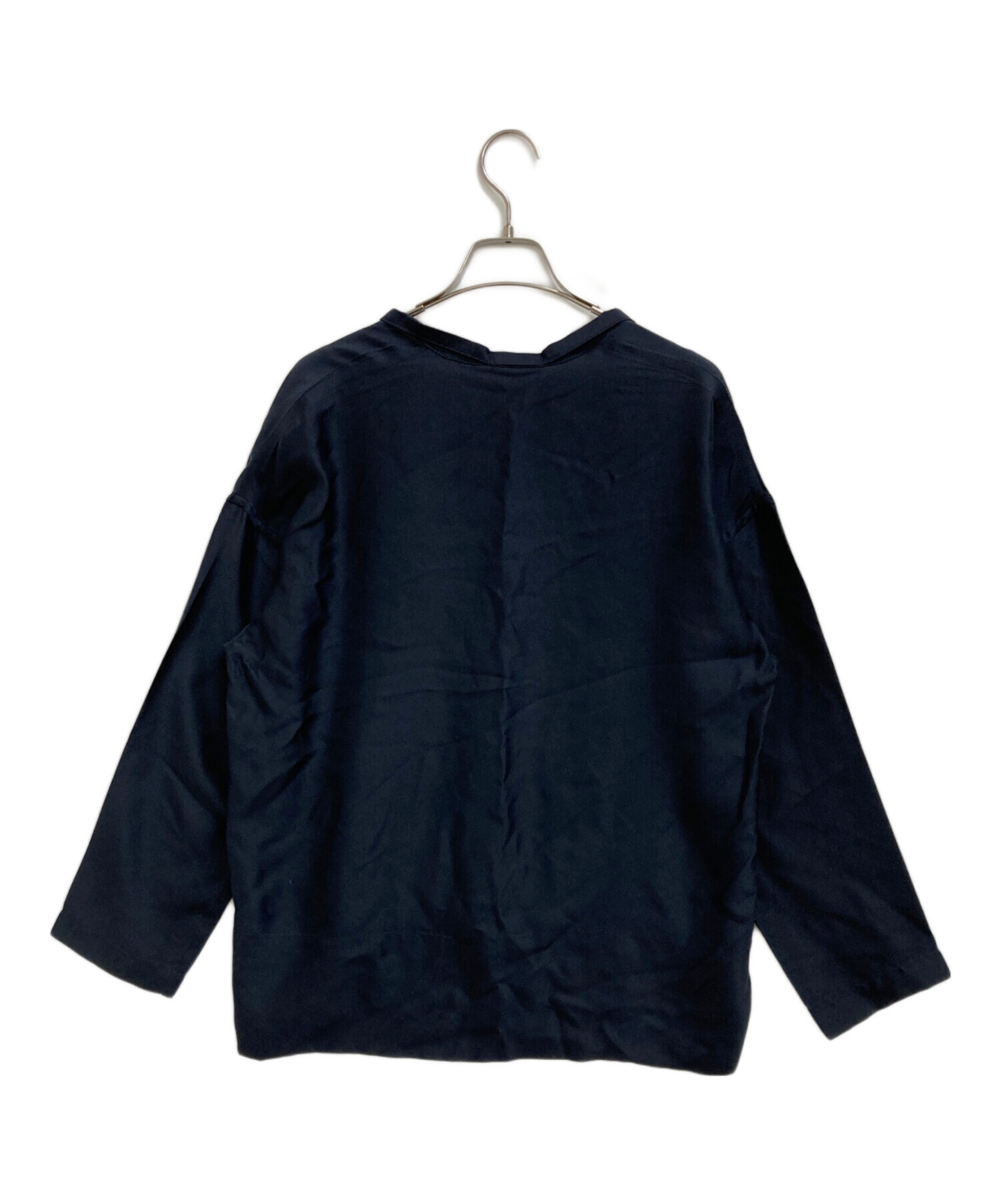 中古・古着通販】BLAMINK (ブラミンク) シルクブラウス ネイビー 