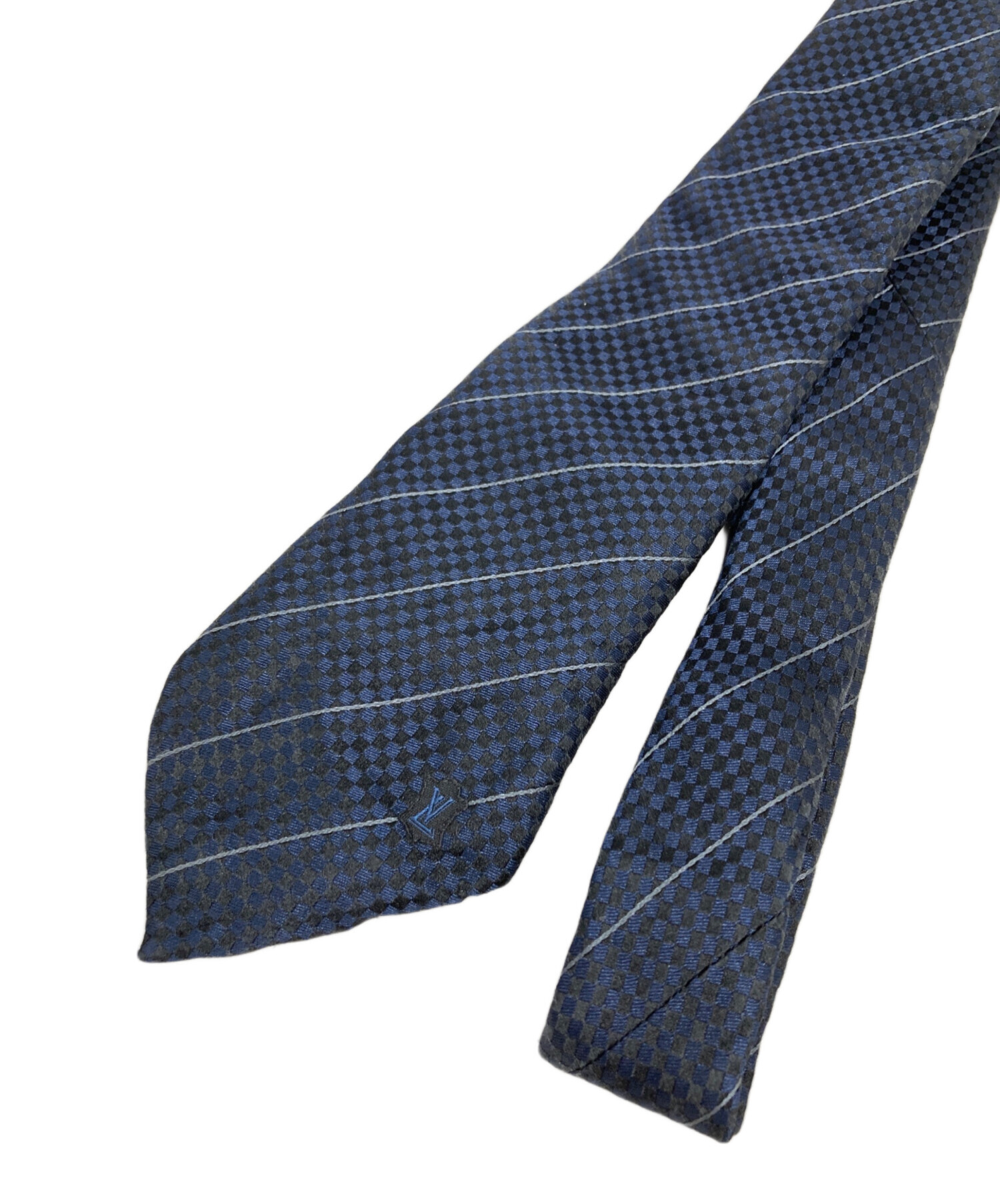 Louis Vuitton 青 チェック柄 ネクタイ 中古・古着通販】LOUIS VUITTON (ルイ ヴィトン) ネクタイ ブルー