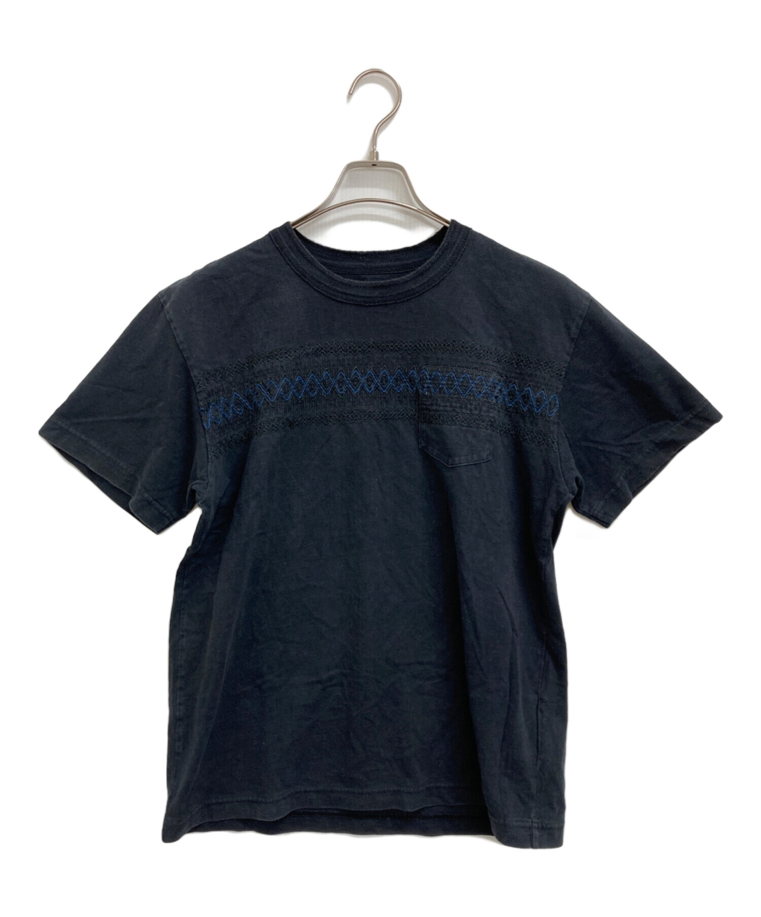 中古・古着通販】sacai (サカイ) 刺繍Tシャツ ネイビー サイズ:1 