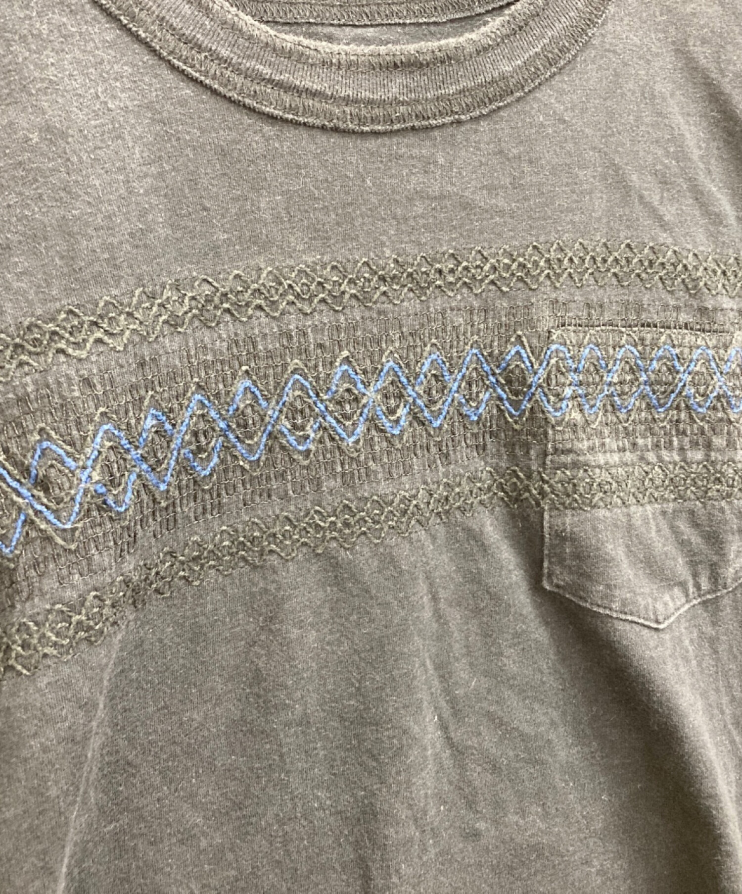 中古・古着通販】sacai (サカイ) 刺繍Tシャツ ネイビー サイズ:1 