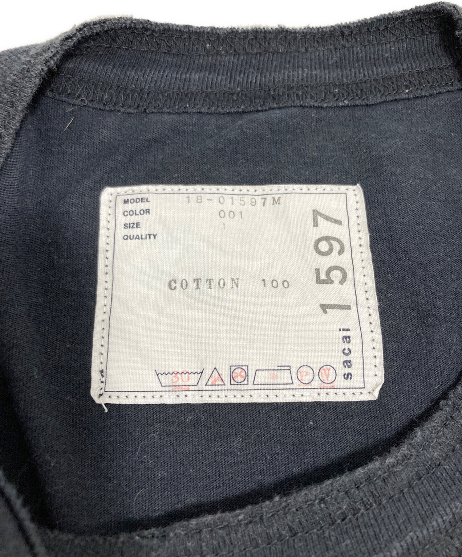 中古・古着通販】sacai (サカイ) 刺繍Tシャツ ネイビー サイズ:1 