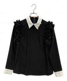 【極美品】hue DAY TO EVENING ヒューデイトゥイブニングブラウス hue DAYto evening ヒューデイトゥイブニングブラウス36