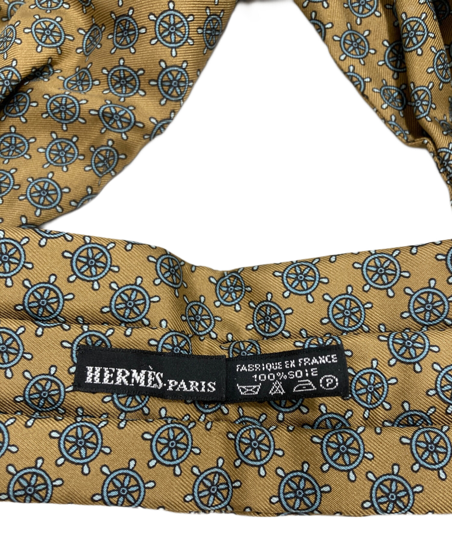 中古・古着通販】HERMES (エルメス) ボウタイスカーフ オリーブ