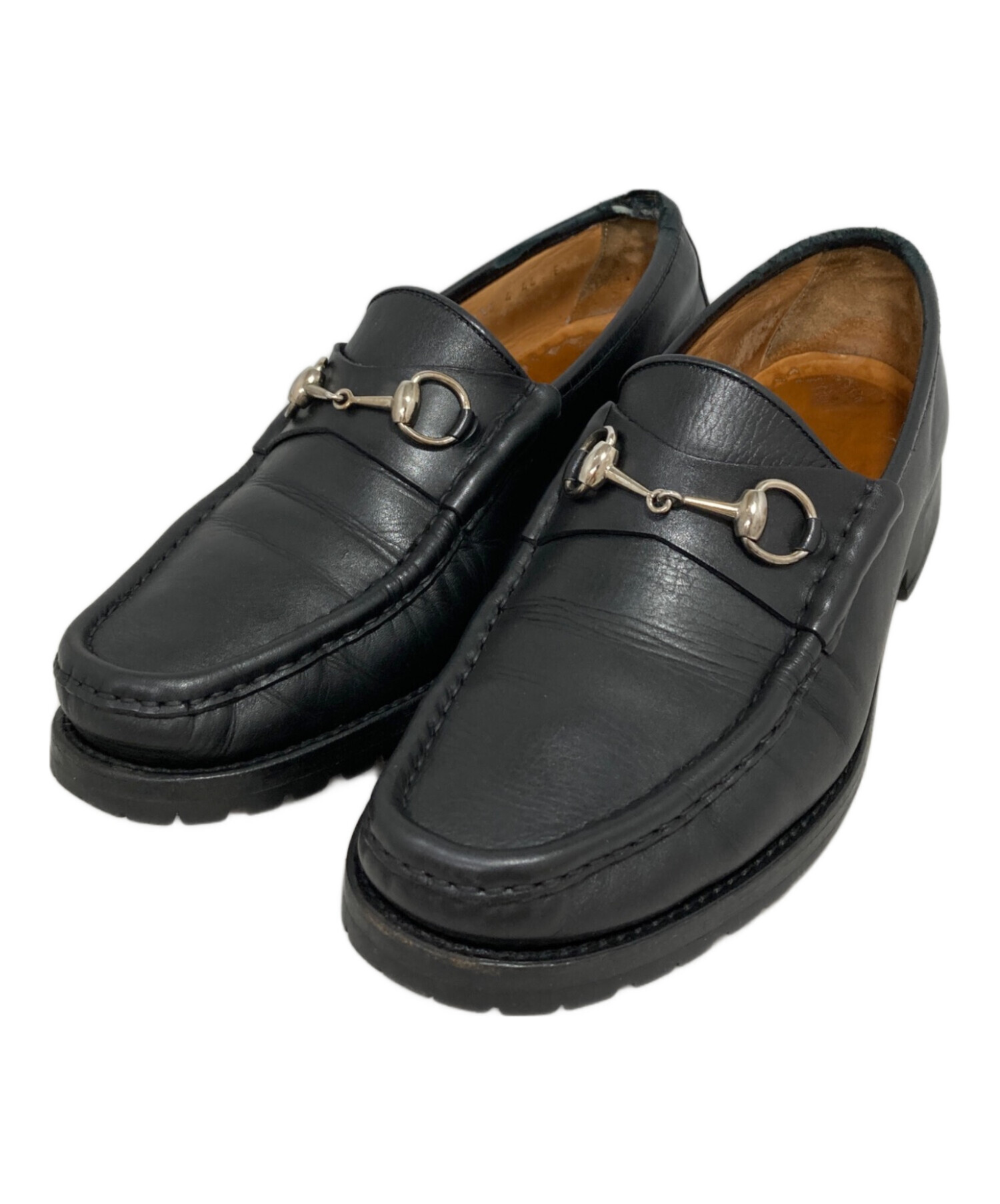 中古・古着通販】GUCCI (グッチ) ホースビット ローファー ブラック