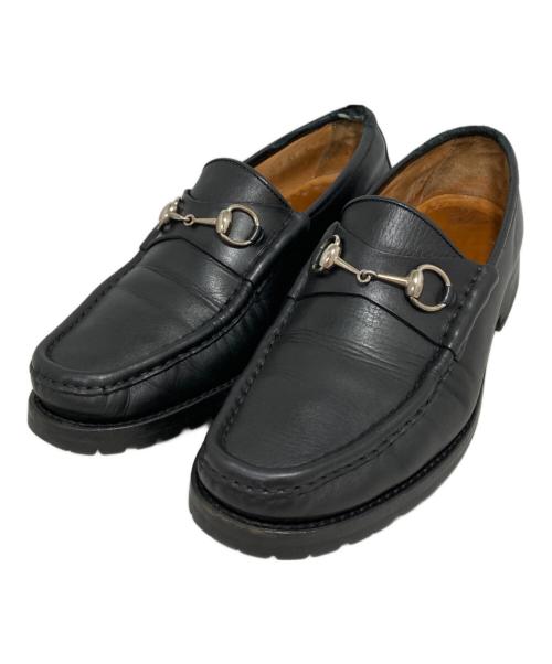 中古・古着通販】GUCCI (グッチ) ホースビット ローファー ブラック 