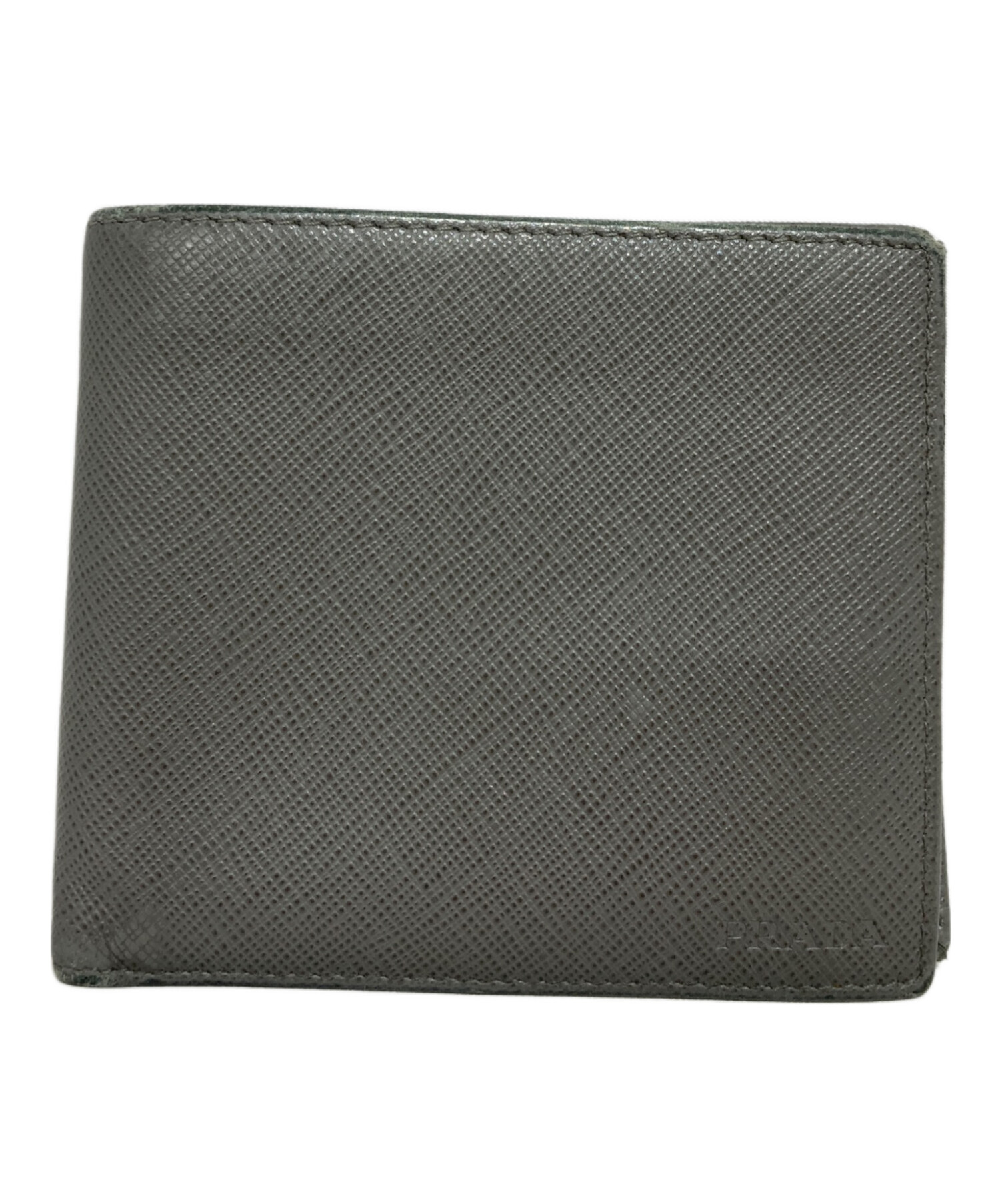 中古・古着通販】PRADA (プラダ) 2つ折り財布 グレー｜ブランド・古着 