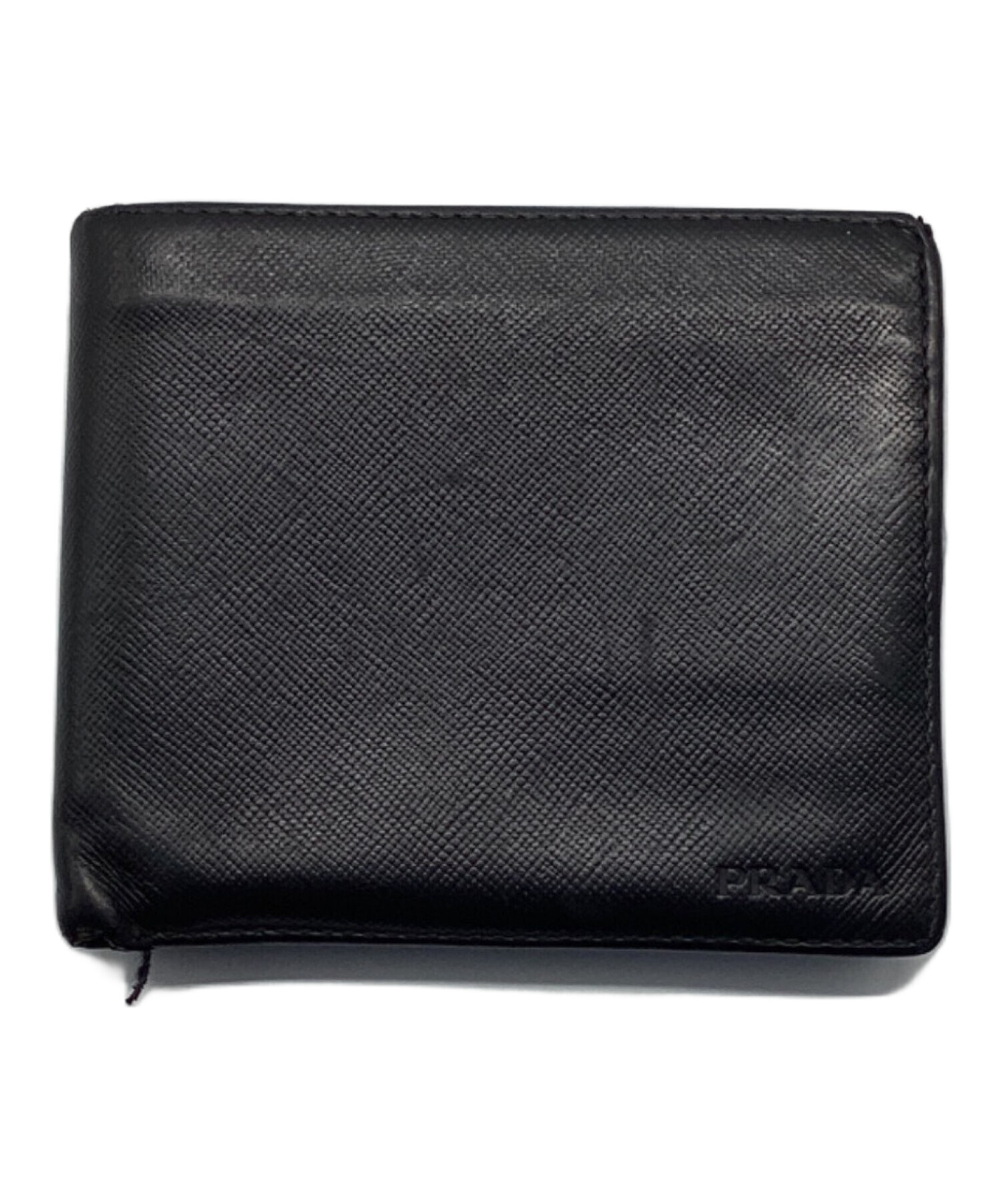中古・古着通販】PRADA (プラダ) 2つ折り財布 ブラック｜ブランド 