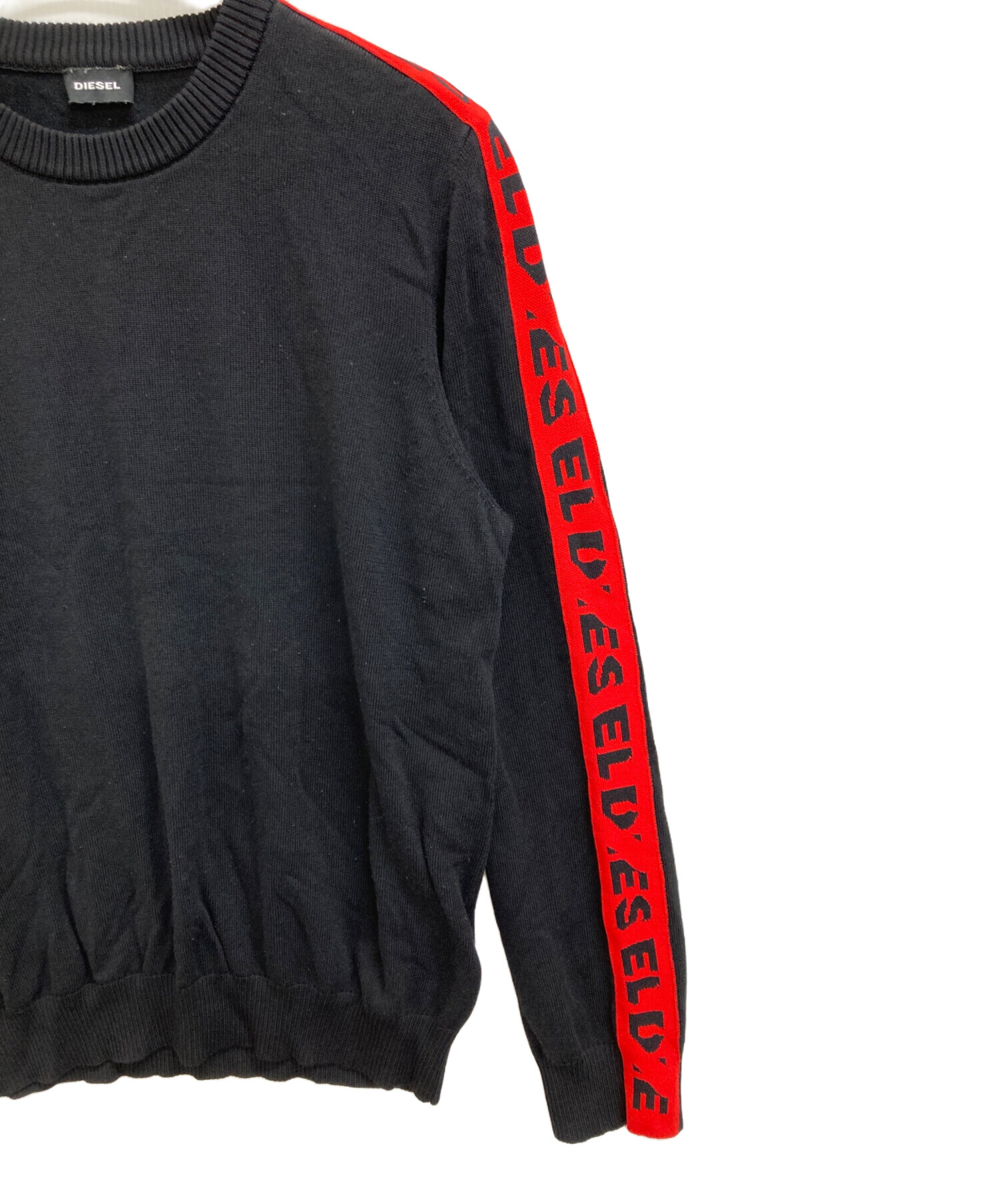 代引き可 DIESEL ディーゼル ウールカシミヤ混ニット 黒×青×赤 