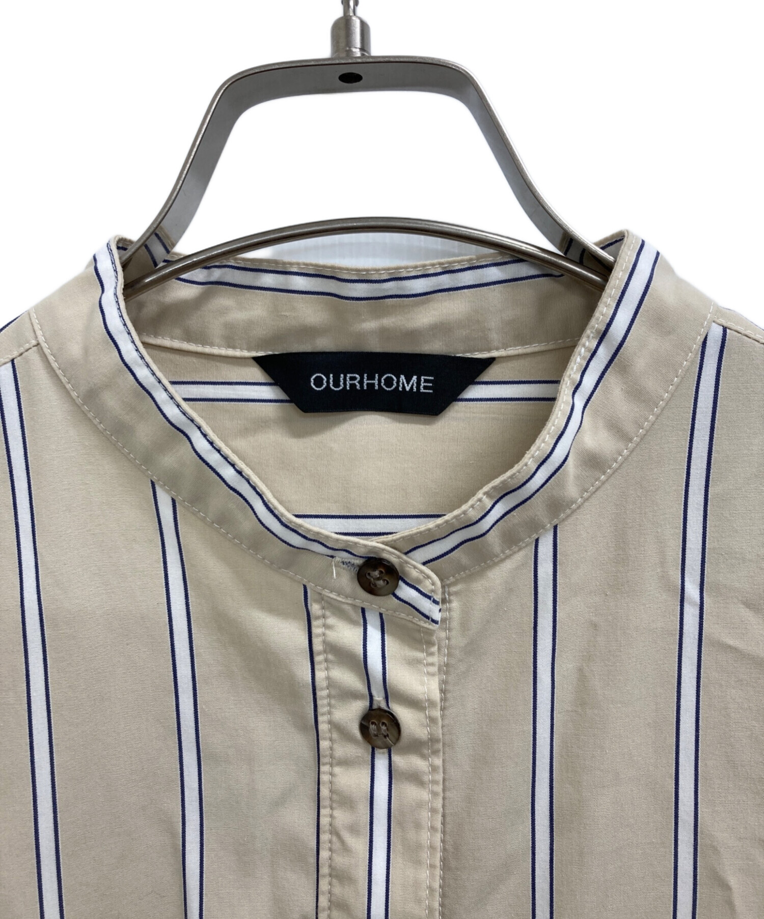 中古・古着通販】ourhome (アワホーム) シャツワンピース ベージュ 