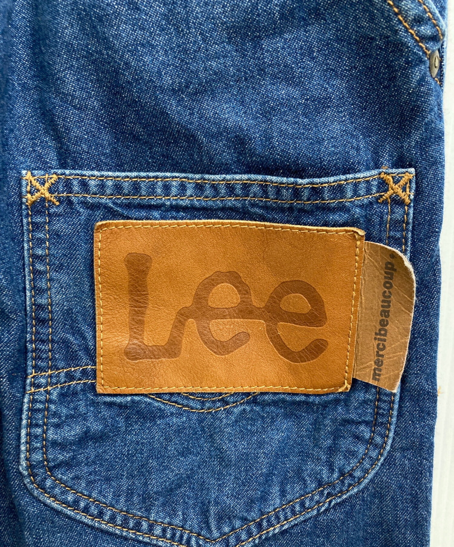 メンズ M Lee x メルシーボークー デニム サルエル パンツ リー メルシーボークー，とLeeによるコラボアイテム、ヒッコリーのサルエル