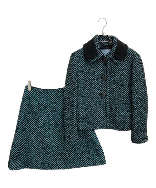 中古・古着通販】PRADA (プラダ) ツイードセットアップ グリーン