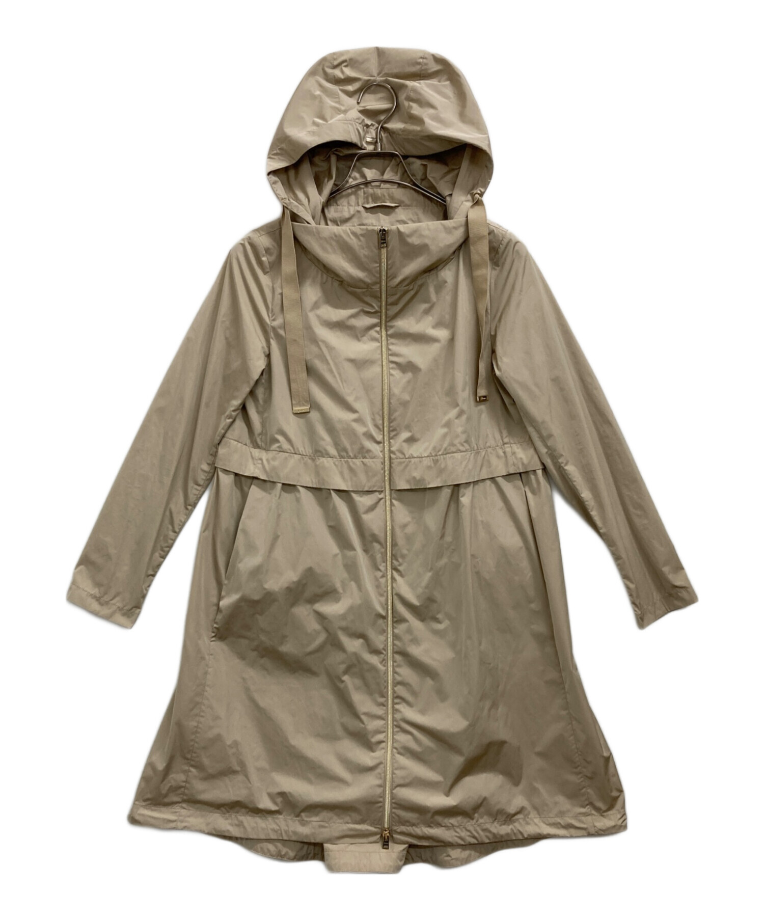 ヘルノ ダブルジップ フーデッドコート グレージュ PA0030D ゴールド金具 HERNO - 雑誌掲載*HERNO ヘルノ PA0030D フードダブルジップ コート