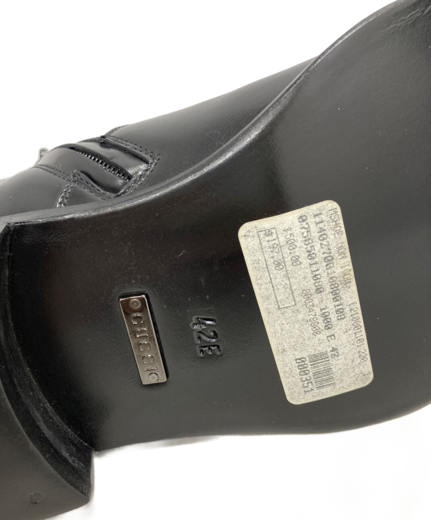 中古・古着通販】GUCCI (グッチ) サイドジップブーツ ブラック サイズ