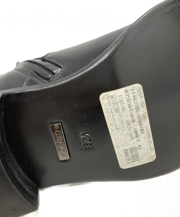GUCCI ブーツ　ブラックサイドストラップ GUCCI ショートブーツ サイドジップ メンズ SIZE 40 1/2 (25.5cm