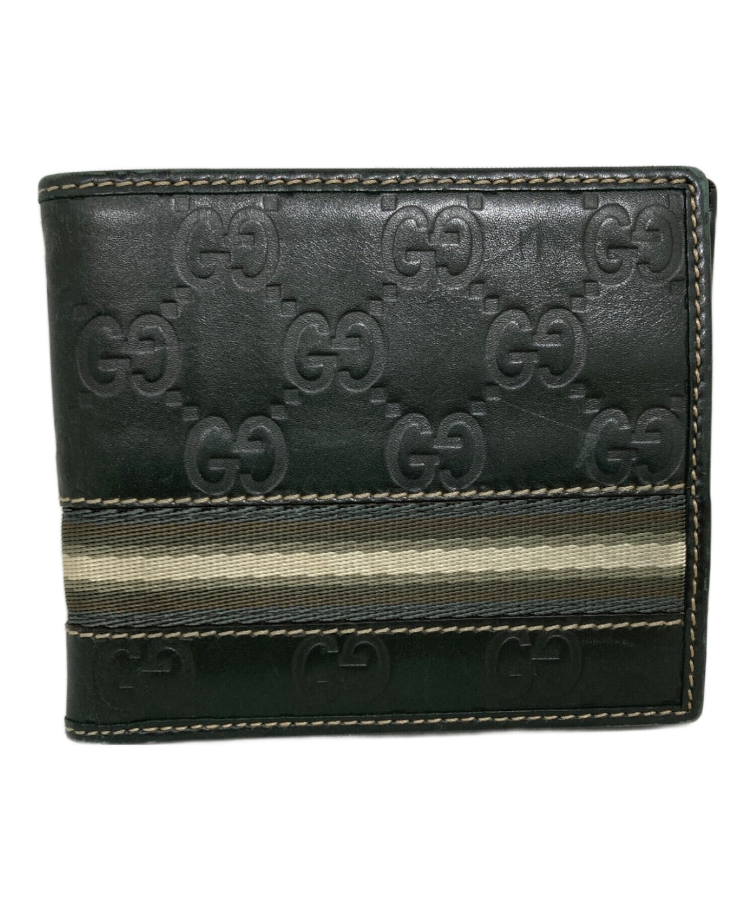 中古・古着通販】GUCCI (グッチ) 2つ折り財布 グリーン｜ブランド 