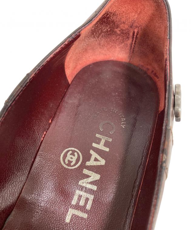 V952 シャネル パンプス 36 約23cm レッド 中古・古着通販】CHANEL (シャネル) パンプス レッド サイズ