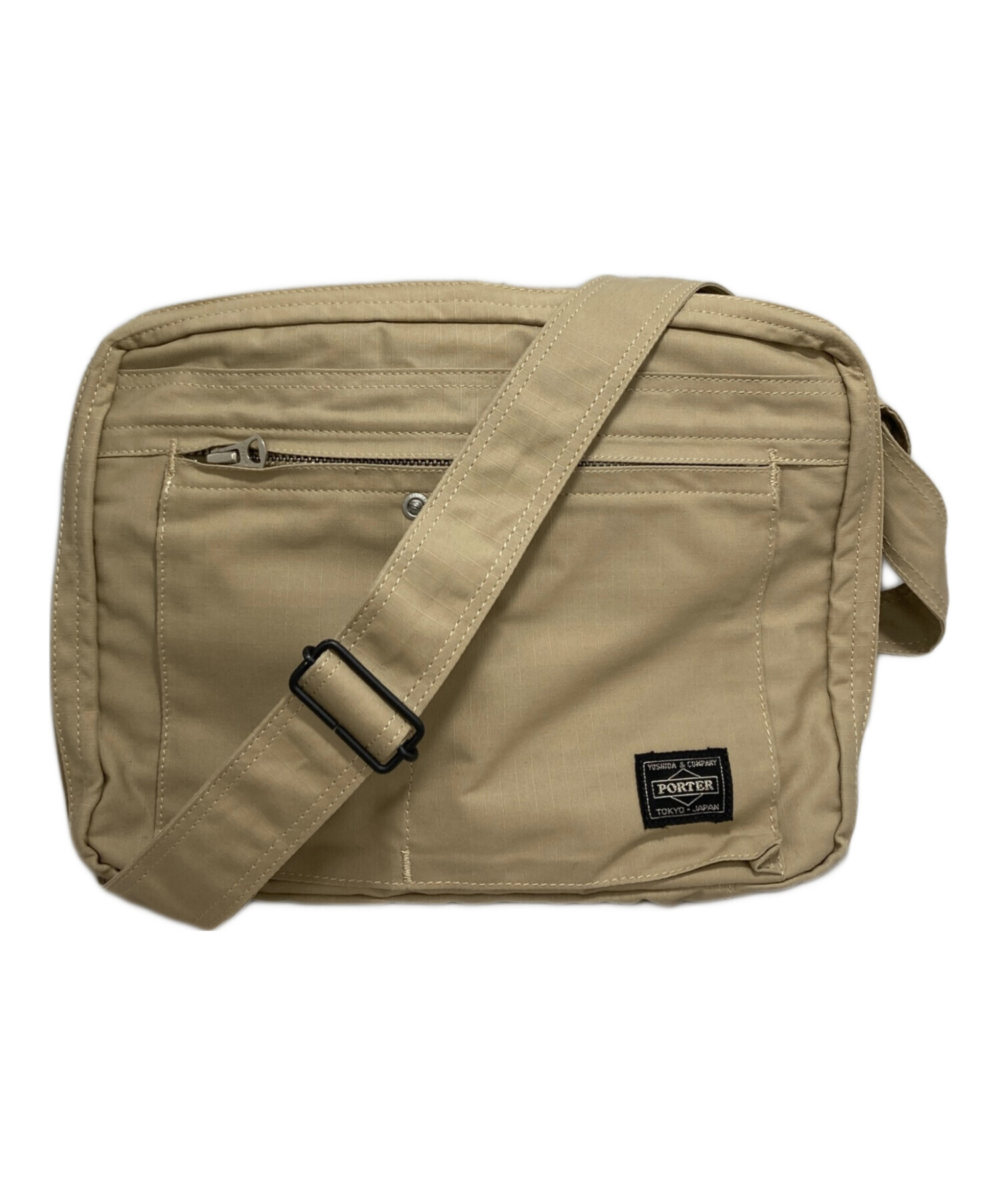 PORTER ポーター コーデュラファブリック ボディバッグ ベージュ PORTER（ポーター）の「PORTER CUBE WAIST BAG <B印 YOSHIDA SELECT
