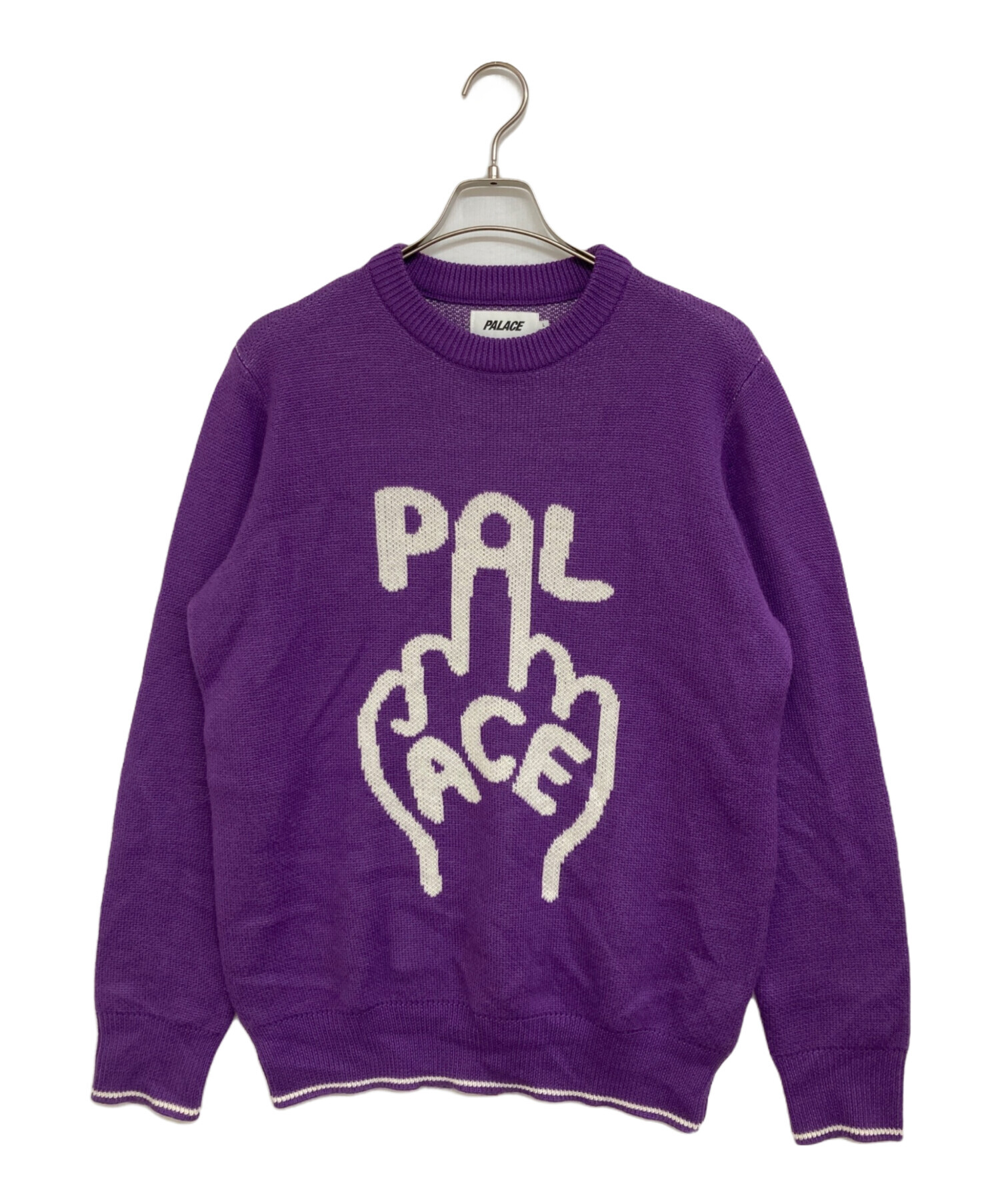 中古・古着通販】PALACE (パレス) FINGER UP KNIT パープル サイズ:L