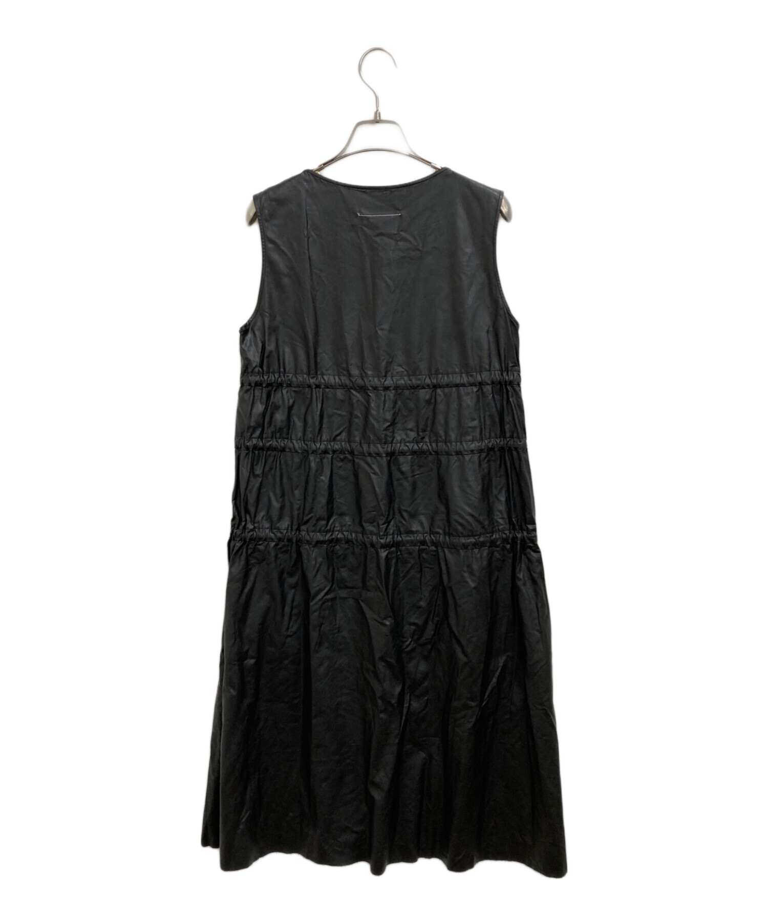 【定価52000円】MM6 Maison Margiela ブラックワンピース 即発 Maison Margiela MM6 ワンピース 黒 ラウンドネックドレス (MM6