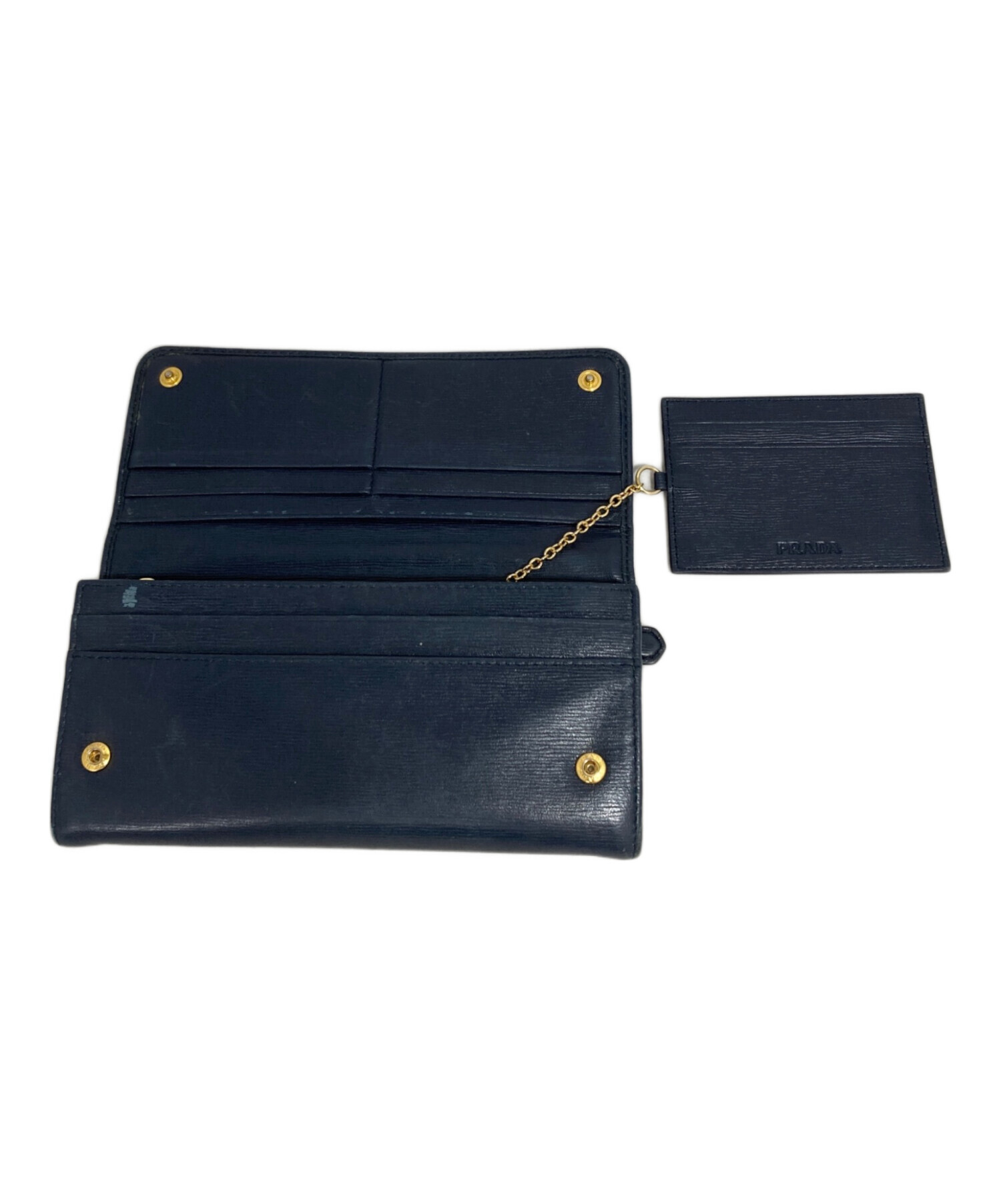中古・古着通販】PRADA (プラダ) サフィアーノ長財布 ネイビー 