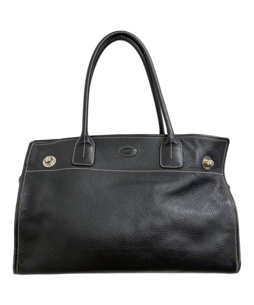 【中古】TOD'S　ジレリ 黒 レザートートバッグ 中古・古着通販】TOD'S (トッズ) ジレリ レザートートバッグ ブラック