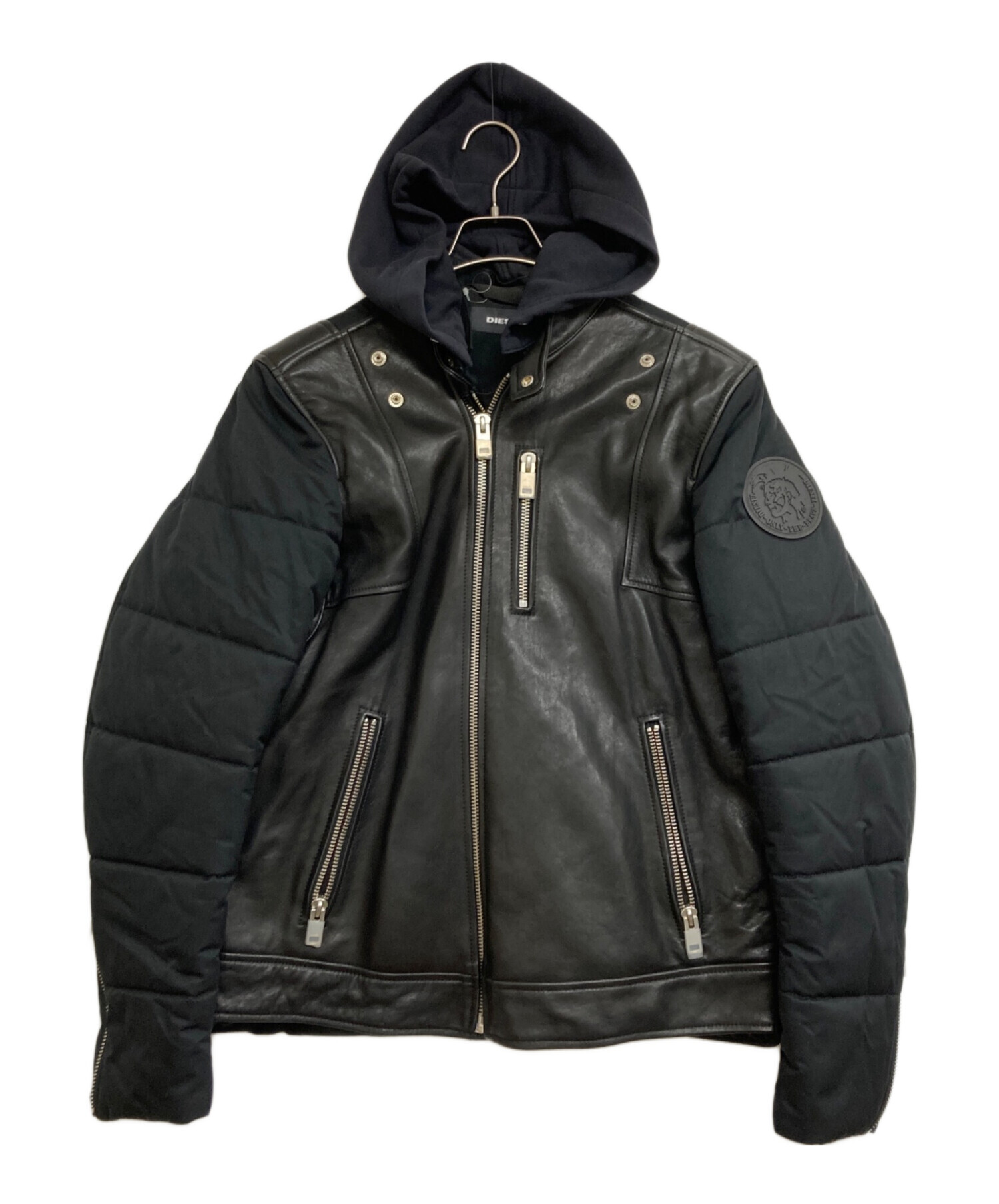 中古・古着通販】DIESEL (ディーゼル) ライダースジャケット ブラック 