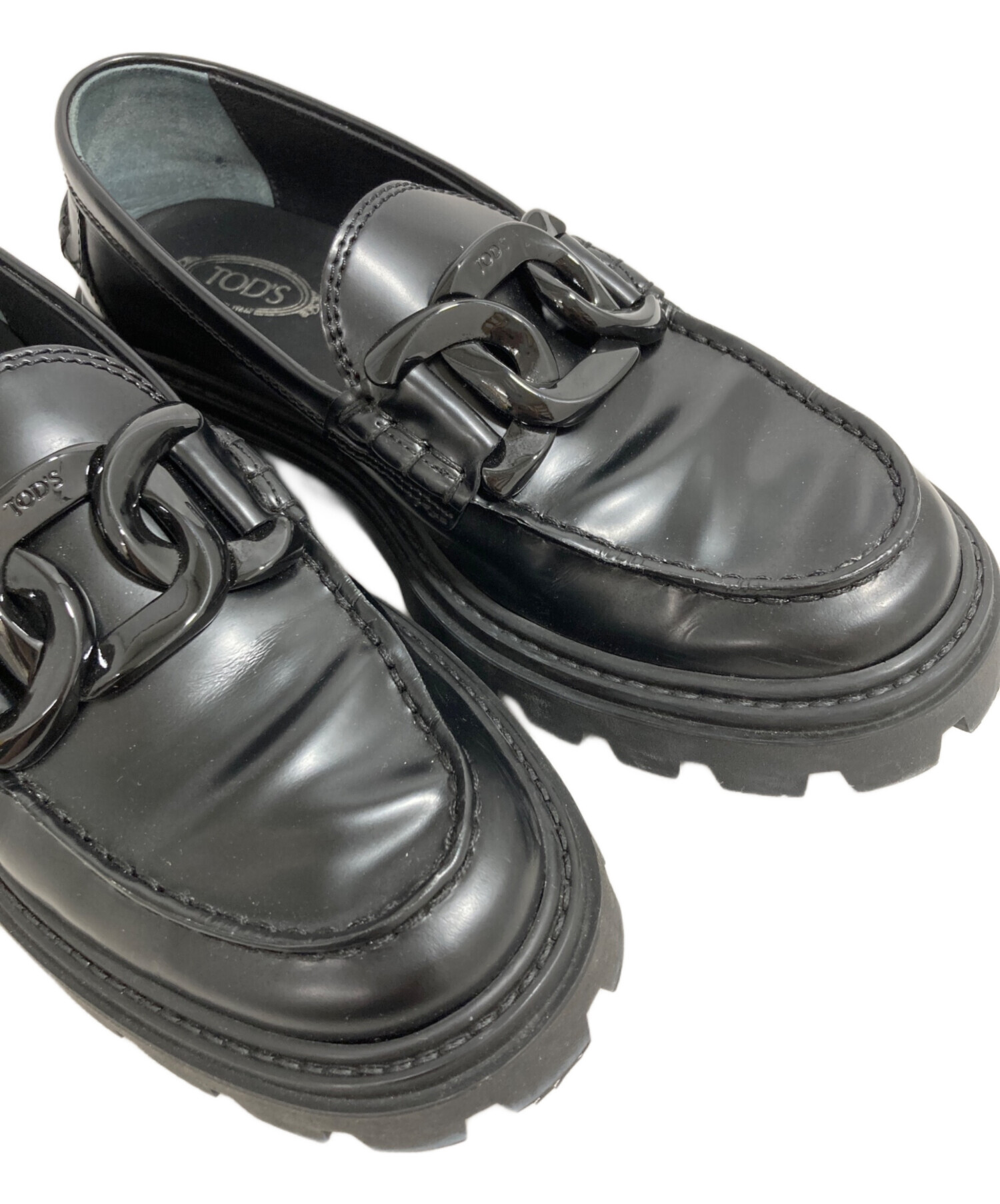 極美品✨TOD'S トッズ ダブルティ ビットローファー 37 ブラック