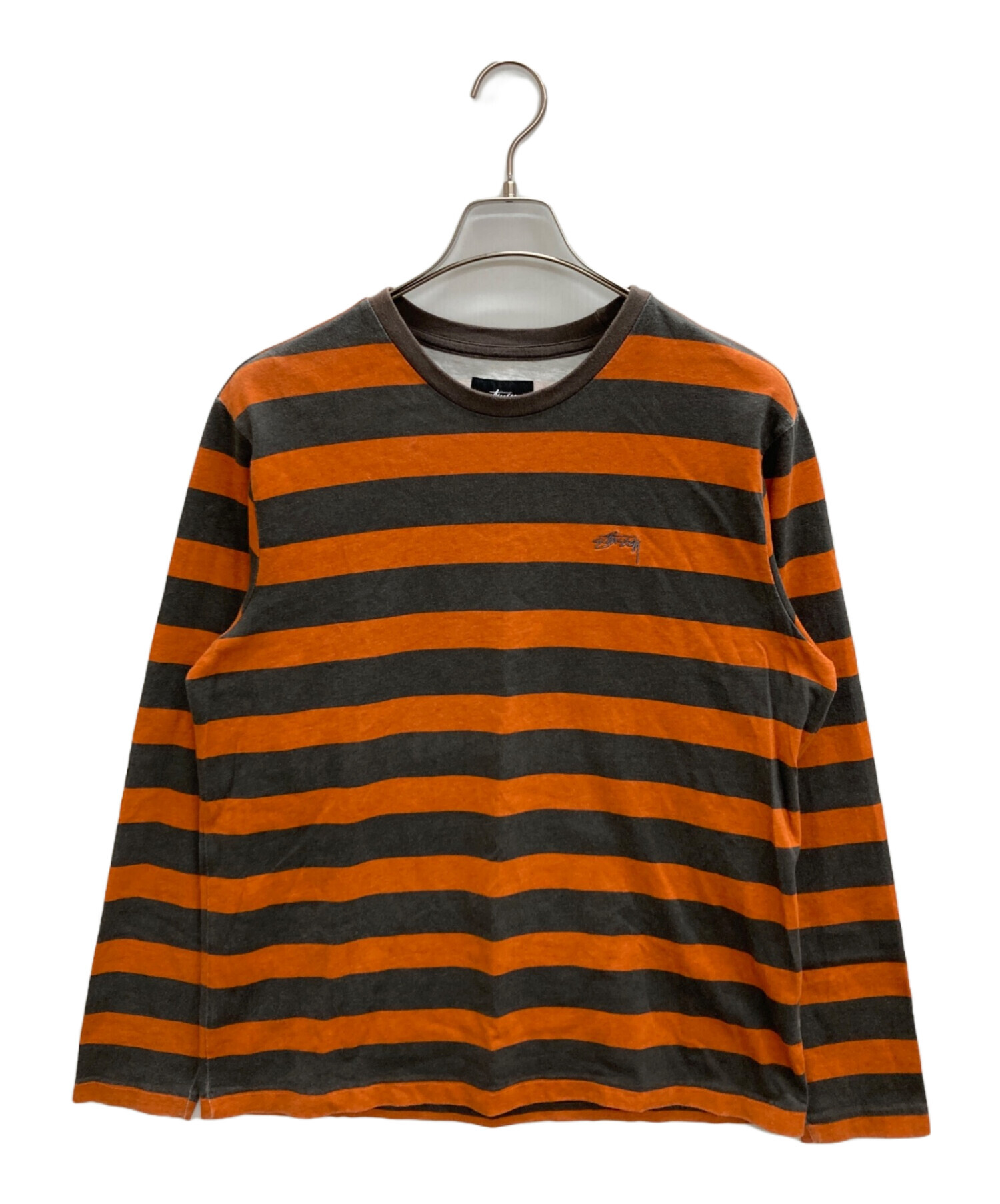 中古・古着通販】stussy (ステューシー) ボーダーカットソー ブラウン 