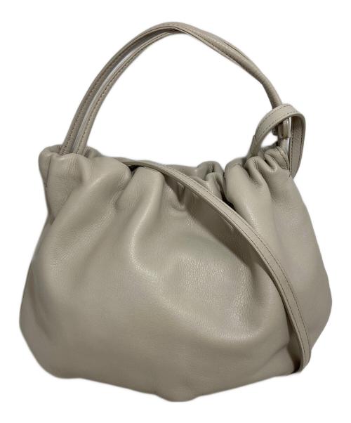 ☆☆最終お値下げ　今日迄☆☆ラシット 4way巾着ショルダーバッグ　グレージュ 4wayレザー巾着ショルダーバッグ グレージュ ラシット