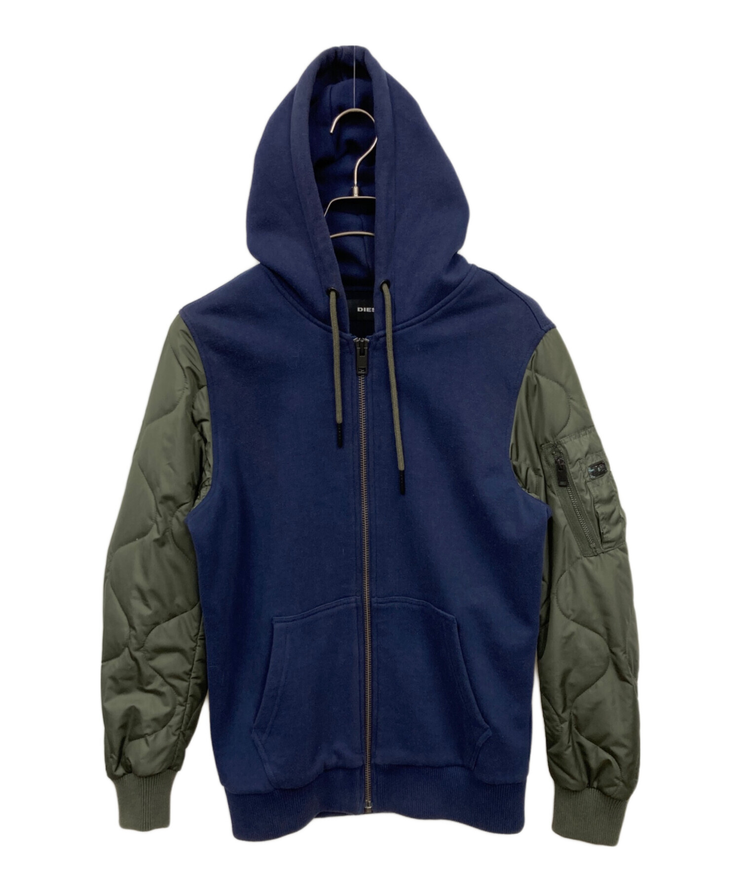 中古・古着通販】DIESEL (ディーゼル) 切替パーカー ネイビー サイズ:S