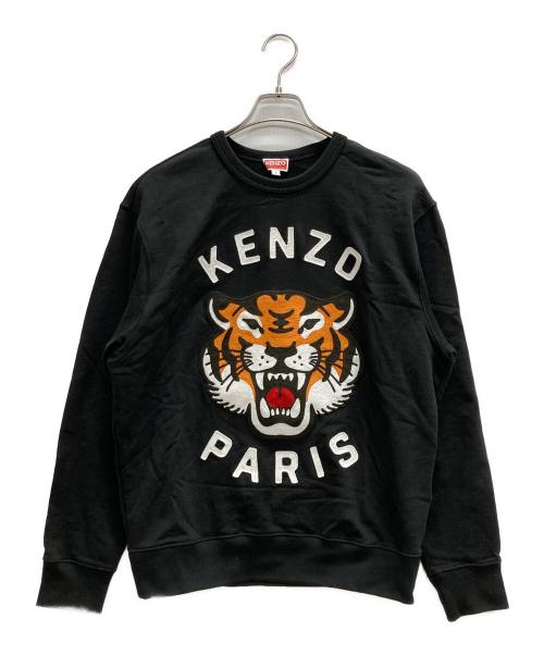 良品 KENZO ケンゾー フロントロゴ タイガースウェット L ブラック レディース 古着 中古 USED KENZO - 良品 KENZO ケンゾー フロントロゴ タイガースウェット L