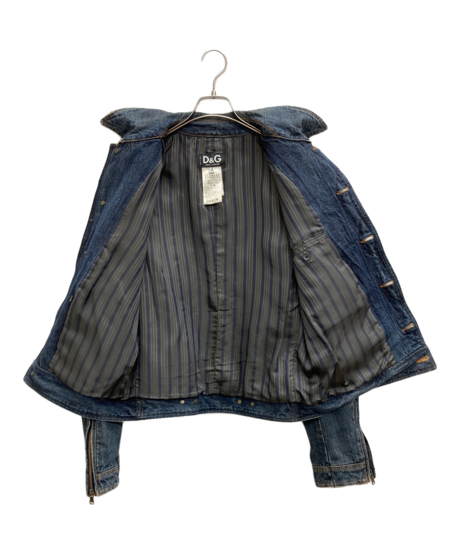 中古・古着通販】D&G (ディーアンドジー) レザー切替デニムジャケット