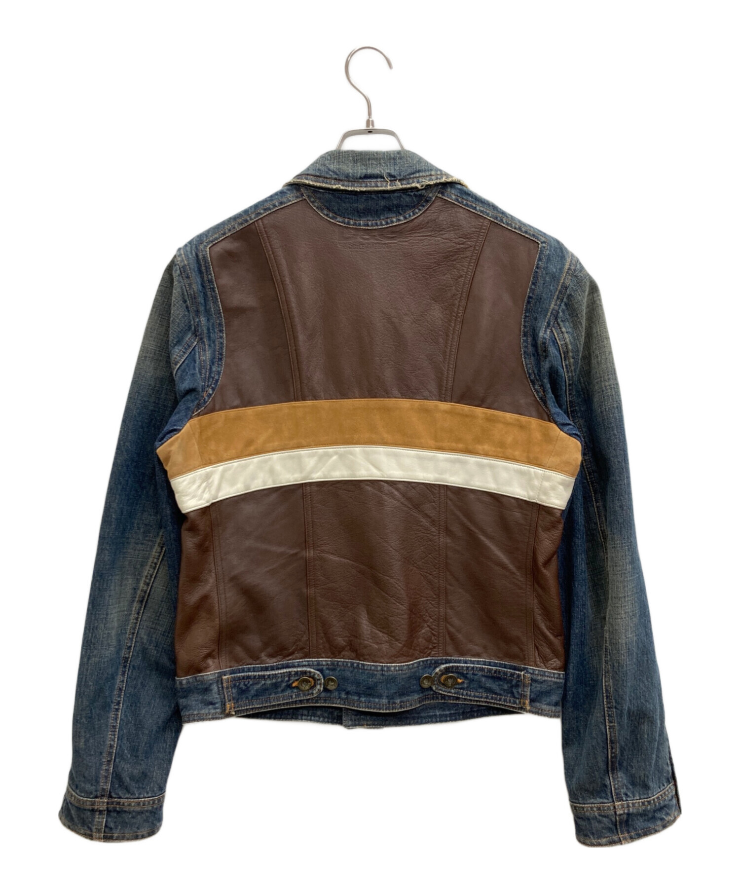 D&G ディー＆ジー ジャケット メンズ 【古着】【中古】 中古・古着通販】D&G (ディーアンドジー) レザー切替デニムジャケット