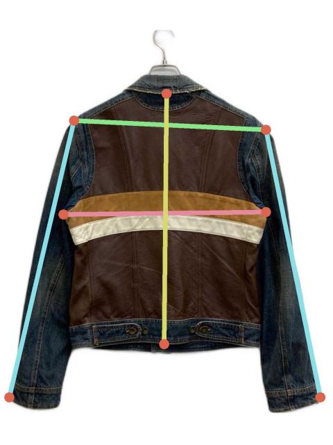 中古・古着通販】D&G (ディーアンドジー) レザー切替デニムジャケット