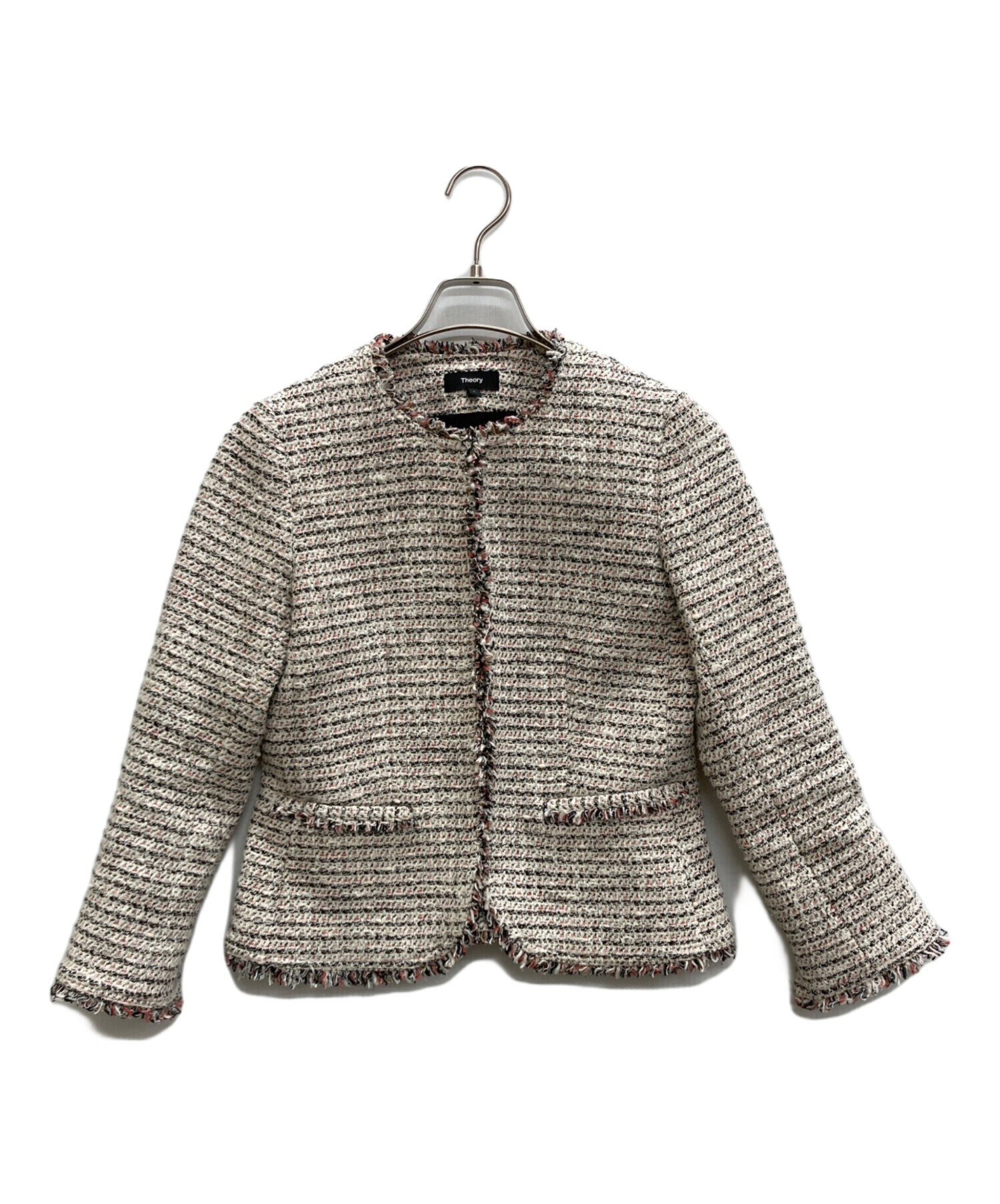 極美品★セオリー　FEMININE SLIM ノーカラー　ツイード　ジャケット4 中古・古着通販】theory (セオリー) Preston Tweed Feminine Slim JKT